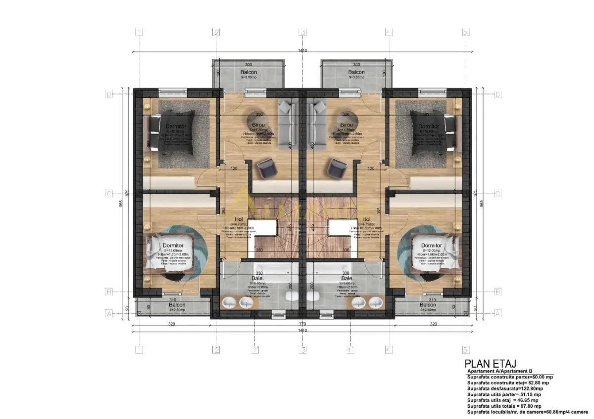 Casa tip Duplex - 2 dormitoare - 2 bai - 325 mp teren - foto 11