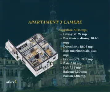 Apartament 3 camere| 81.45 mp | Galata | 156.209 euro TVA inclus | Comision 0 - foto 8