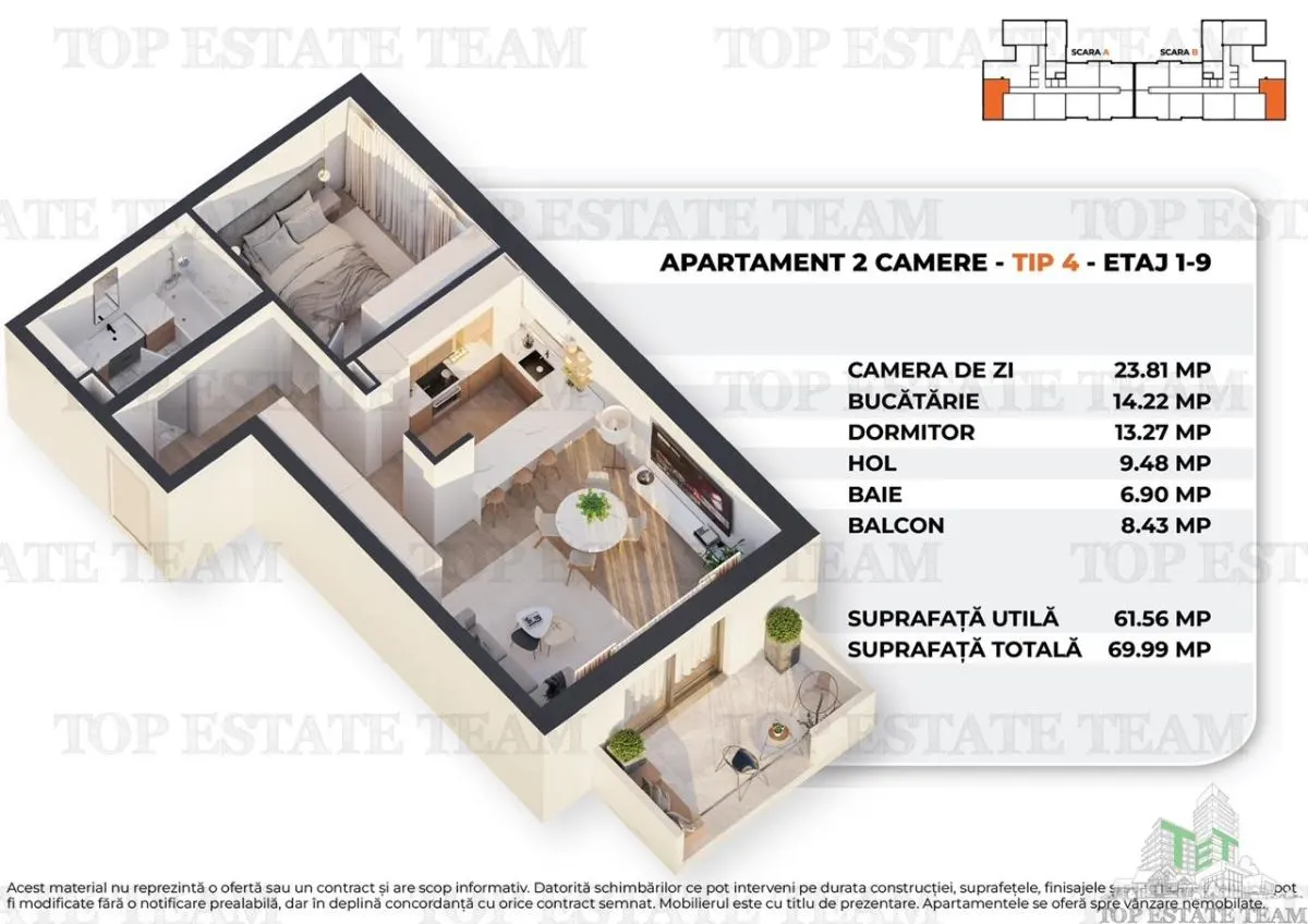 Apartament 2 camere intr-un bloc nou, modern, 62mp utili + balcon,  la 15 minute de Palatul Parlamentului. - foto 6