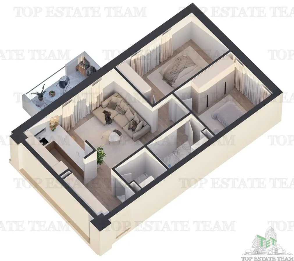 Apartament 2 camere bucatarie inchisa bloc nou Sos.Alexandria - foto 2