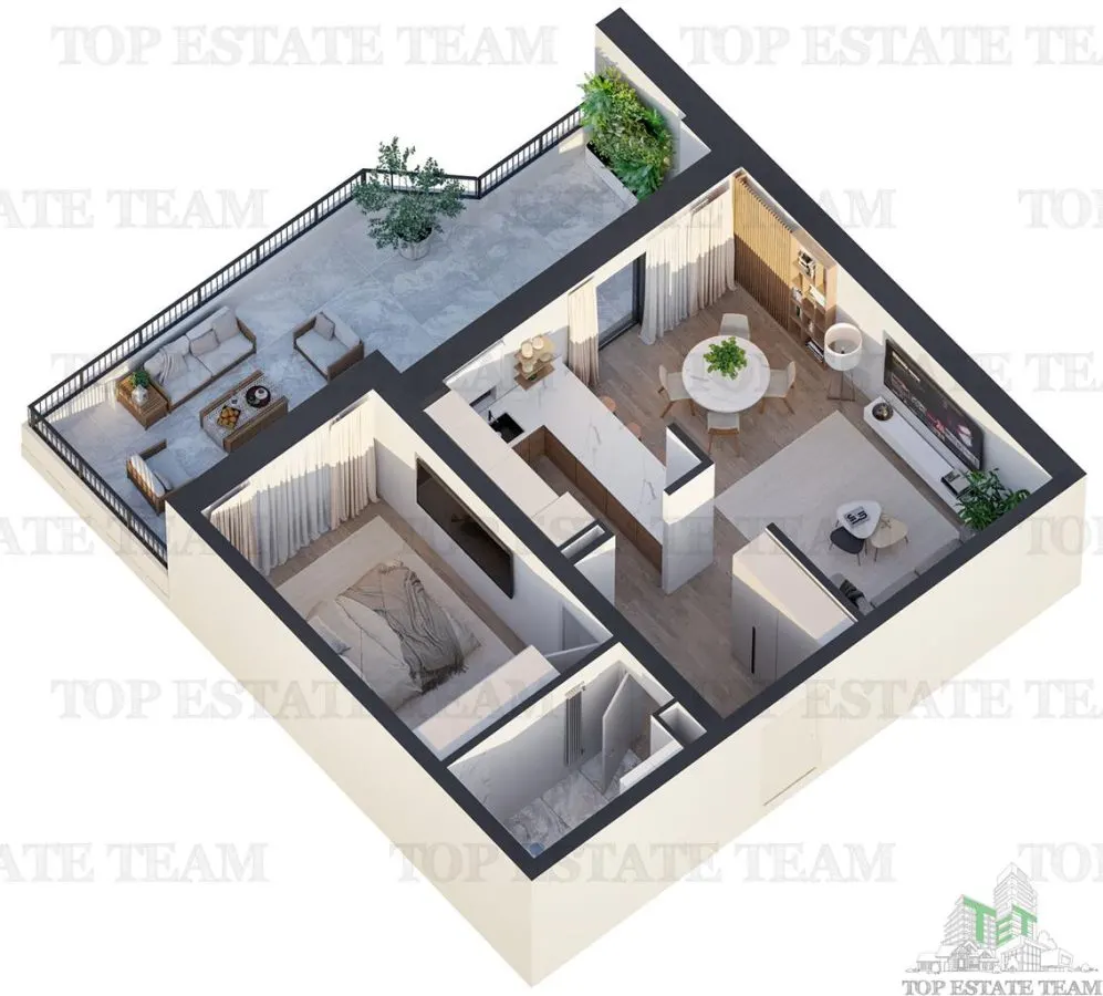 Apartament 2 camere cu terasa 27mp bloc nou Rahova-sector 5 - foto 4