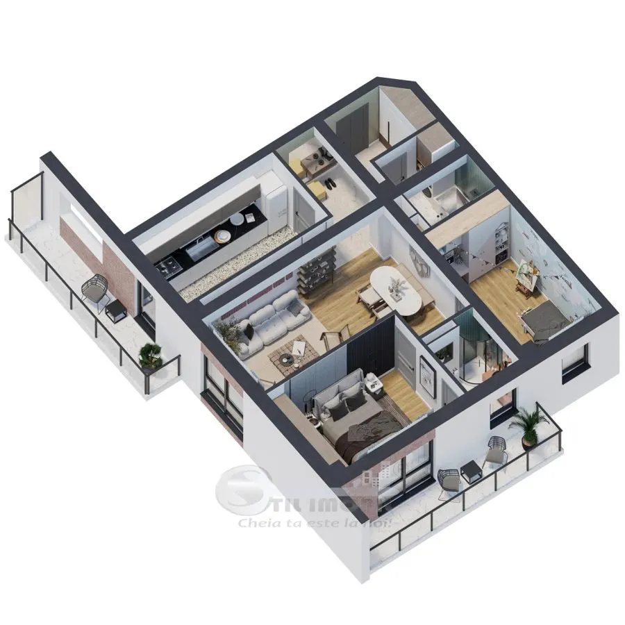 Apartament 3 camere, 81.45 mp â€“ Galata 0% comision - foto 1