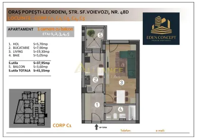 NOU Apartament 2 camere Popesti Leordeni - foto 7